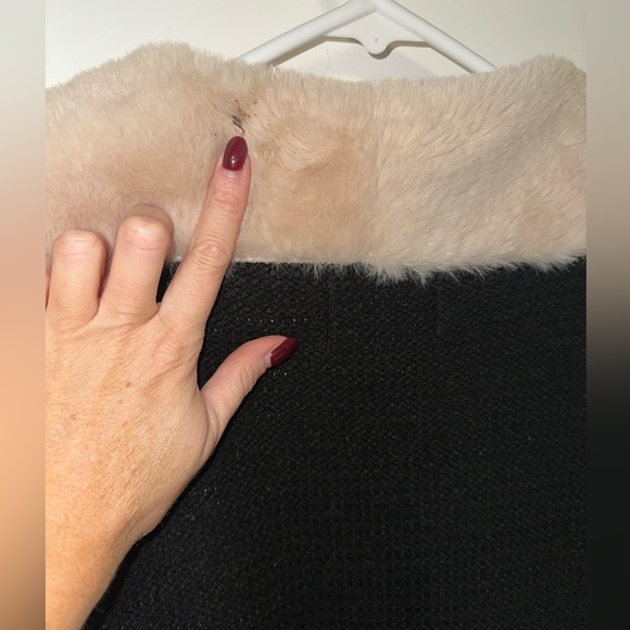 Black Coat with Faux Fur Collar - Picture 7 of 8